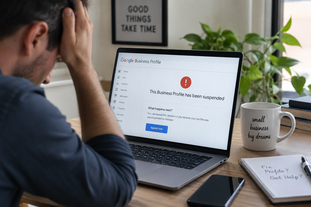 Google Business Profile suspension help for a suspended business listing